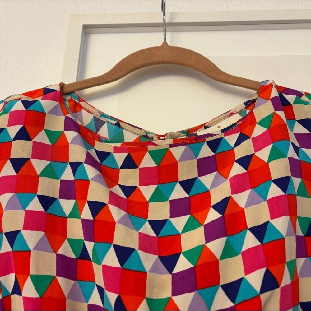 Kate Spade,Blaire Tile Print, 💯%Silk, Size 4